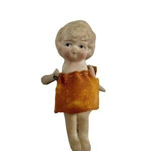 Vintage Japan Bisque Jointed Doll Mini Child Figurine Penny Doll Style Toy